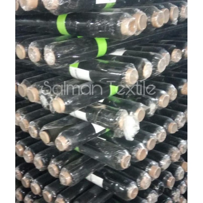 1  Roll kain Sifon Silk/ Sifon Jetblack LEUWITEX Plat Hijau (Gread A)