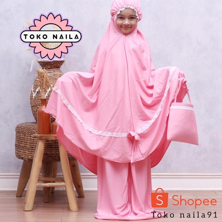 Recomended.. Mukena Anak Renda Usia 5 - 7 Tahun Jersey Zoya