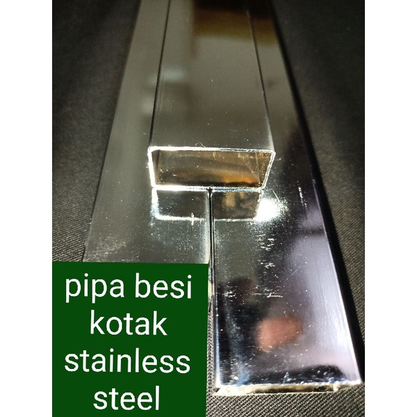 pipa besi kotak stainless steel ukuran 100cm