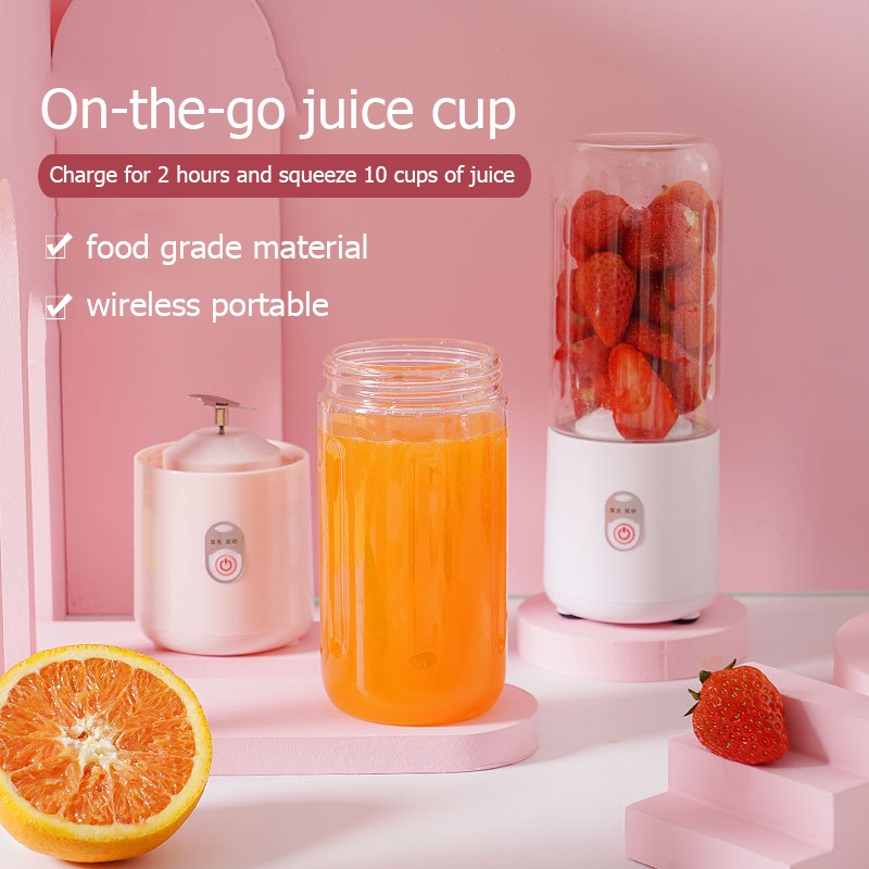 810PK Portable Blender/Juicer USB 500ML Mini Juicer Multifungsi 4 Pisau Kaca Tebal