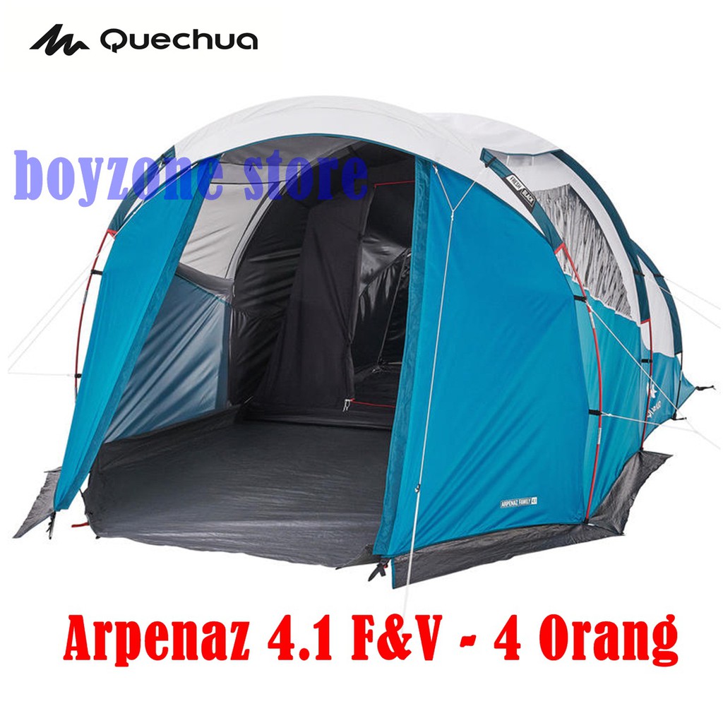 Tenda Camping Ground Tenda Kemah Besar Arpenaz 41 Fv 4 Orang 1 Ruang Tidur Original Shopee Indonesia