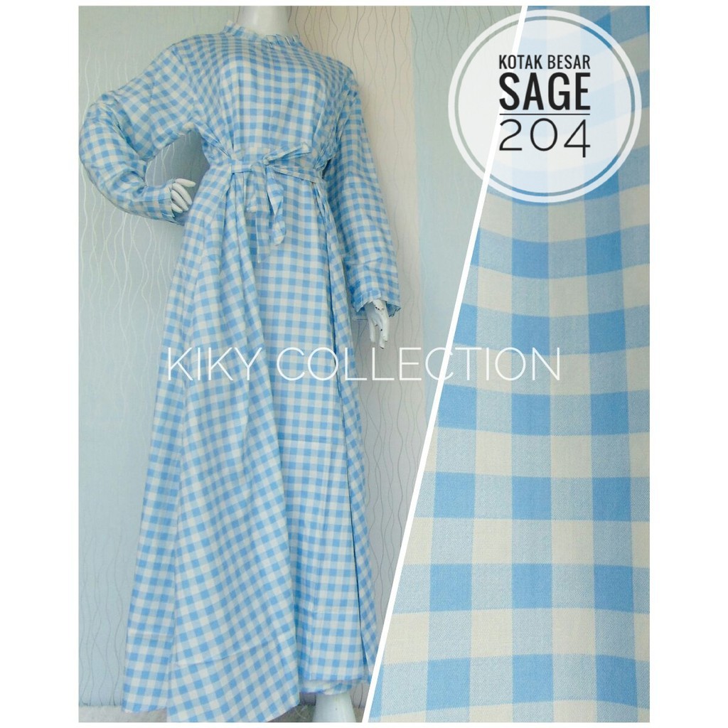 Gamis Katun Jepang Original  Motif KOTAK BESAR TANPA SAKU Size S M L