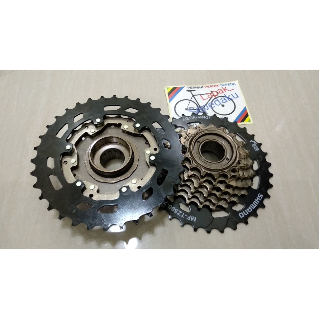 Freewheel Gear Sprocket Shimano Megarange 7 Speed 14-34T Model Drat gear tumpuk