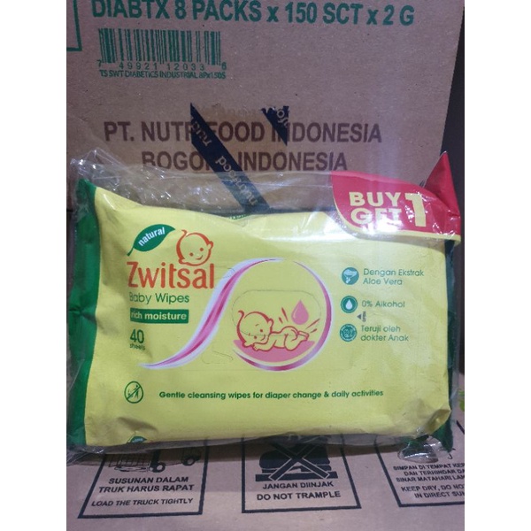 Zwitsal Baby Wipes 40 s Rich Moisture Tisu Basah Bayi Tissue