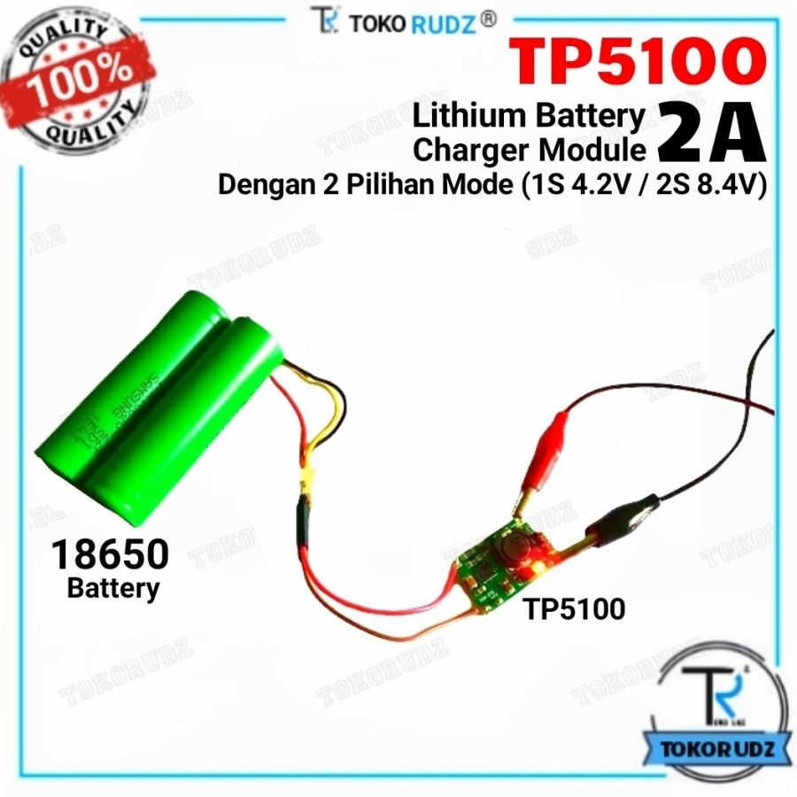 TP5100 2A Lithium Battery Charging 1S 2S Charger Modul Cas Batre 18650