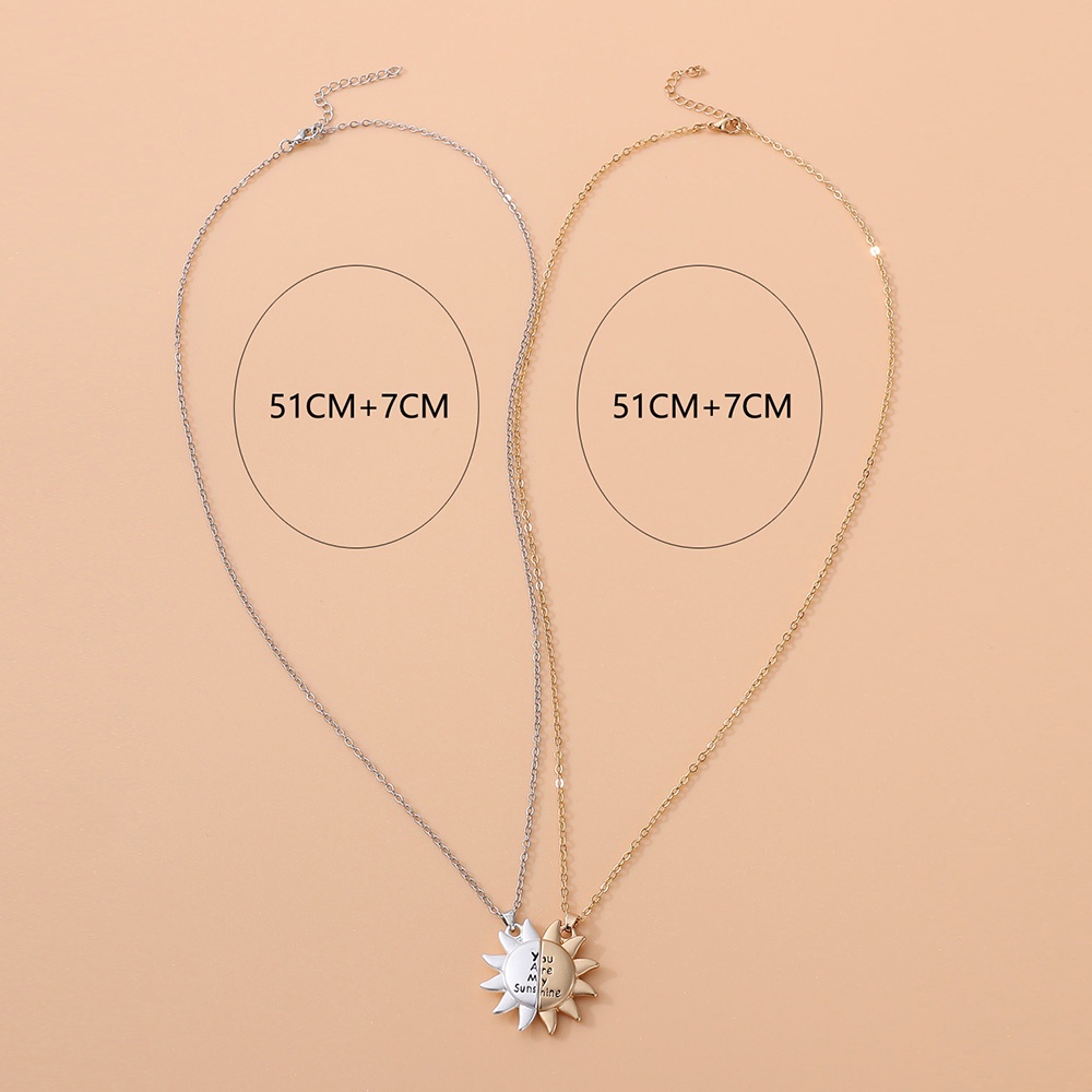 2pcs Kalung Choker Dengan Liontin Matahari Warna Hitam Dan Putih Untuk Pria Dan Wanita