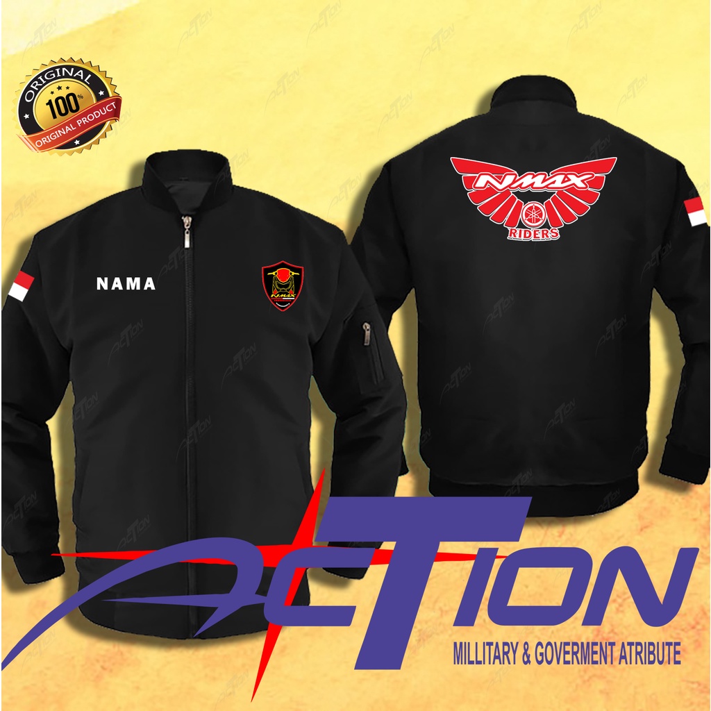 JAKET NMAX RAIDERS JAKET BOMBER NMAX RAIDERS BORDIR TERBARU ORIGINAL (WATERPROOF/ANTI AIR)