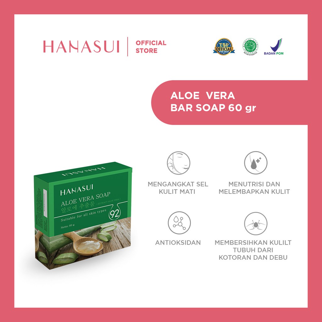 CS1- Hanasui Aloe Vera Bar Soap 60gr