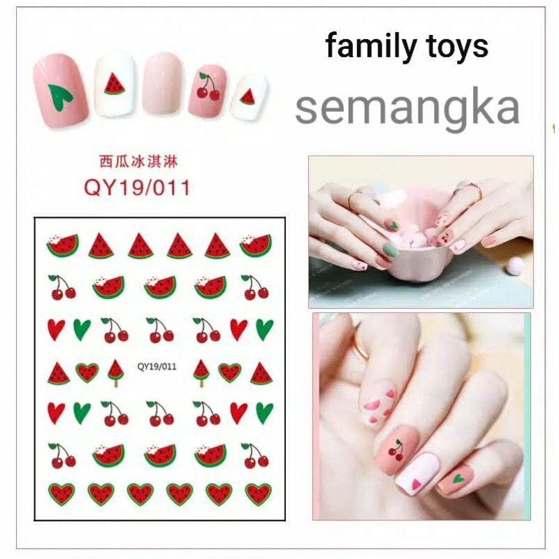 family games Stiker kuku 3d anak dewasa nail art sticker tempelan hiasan cat kuku