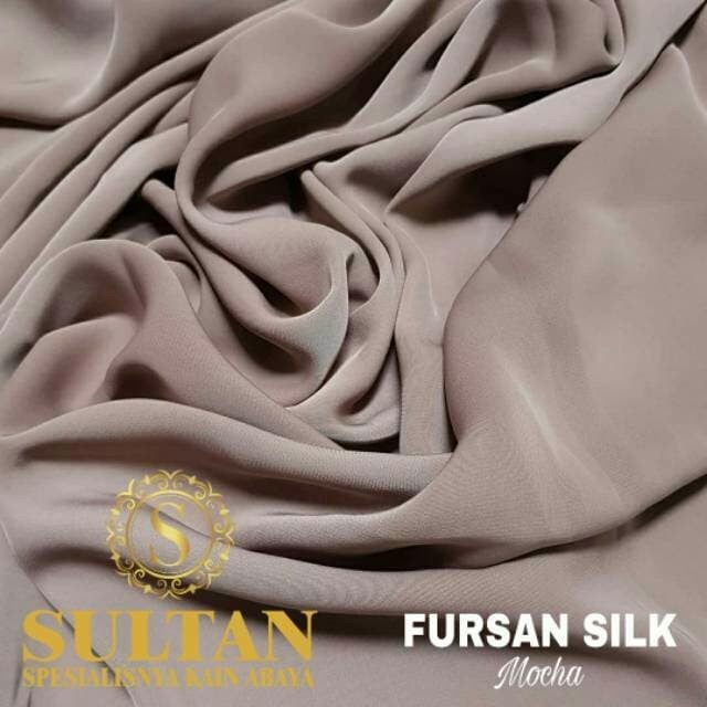 TERBARU     Fursan Silk Polos Warna Mocha Kain Abaya Sultan Kualitas Ekspor