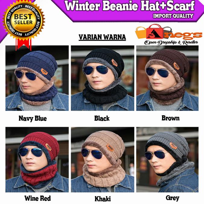 Topi 1 Set Kupluk Pria/Wanita Import