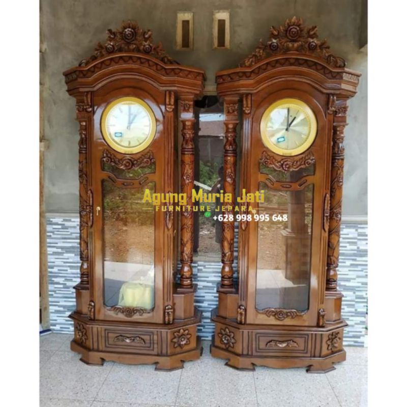 Jam Hias kayu jati Jam Jati ukir