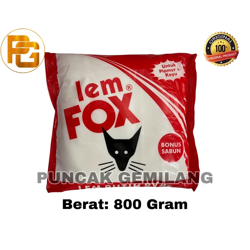 

Lem Fox Putih 700 Gr / Lem Putih PVAc untuk Plamir Kayu Bonus Sabun