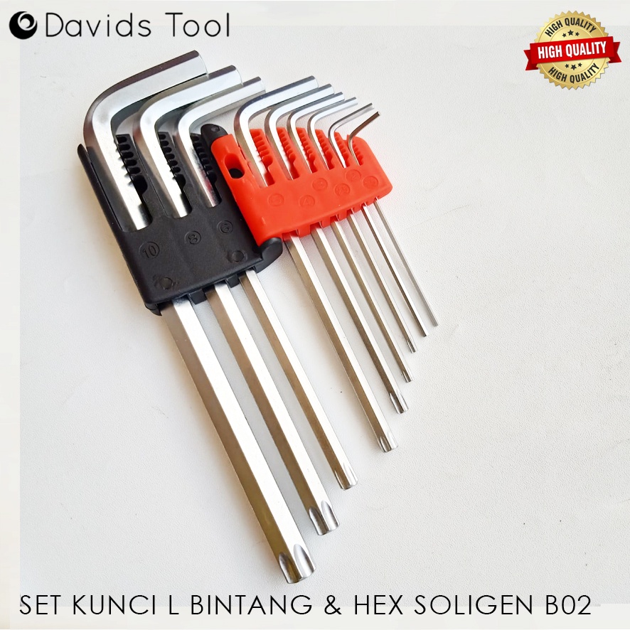 Kunci L Set Panjang Hex Key Wrench 9pcs Soligen B02