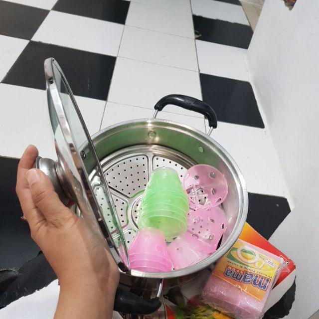 Panci Kukus /dandang Langseng Panci Serbaguna Panci Multifungsi Steamer Stainless Muliya 22 Cm