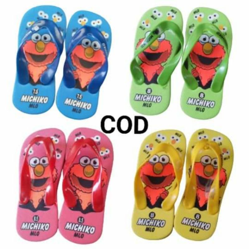 Sandal_Smd Sendal Jepit Anak Motif Elmo Michiko
