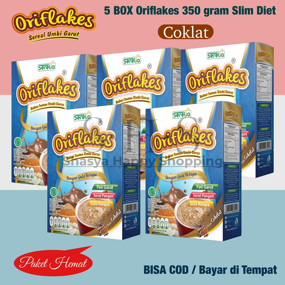 

(PROMO) PAKET 5 BOX Oriflakes Diet Slim - Sereal Umbi Garut 350 gram
