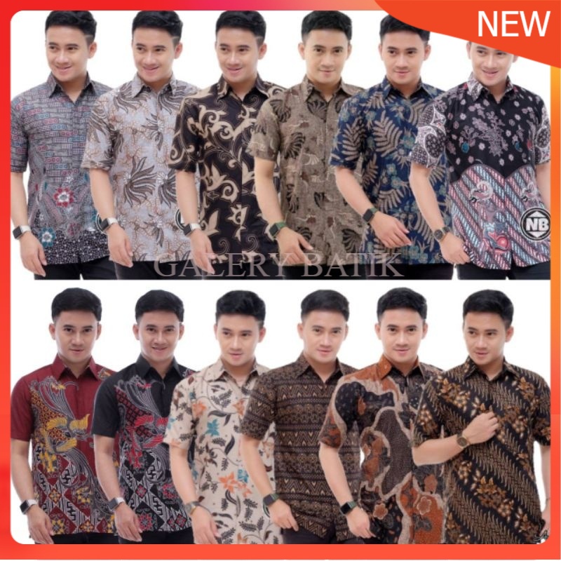 KEMEJA BATIK PRIA LENGAN PENDEK KEKINIAN SIZE M L XL XXL BSWART Ready sragam