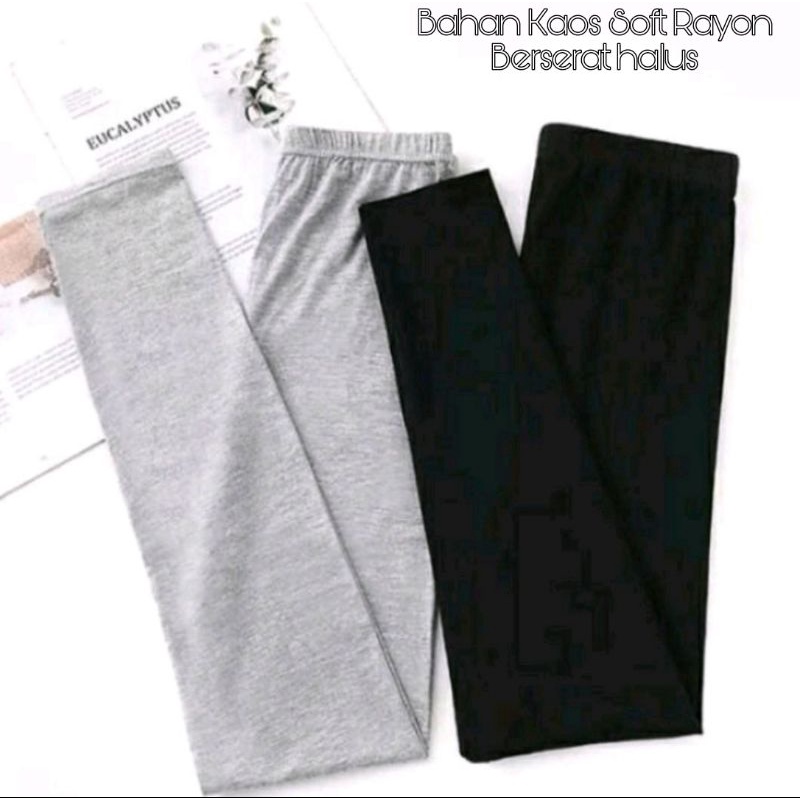 Legging Panjang Kaos soft Rayon Rynstelle uk.std, Jumbo dan Big Size /Celana Legging panjang kaos