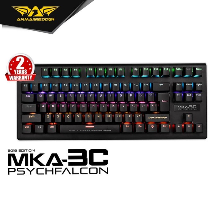 Armaggeddon Mechanical Keyboard RGB MKA-3C Blue Switch [TKL] - MKA-3C ONLY