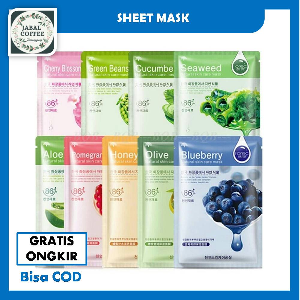 Masker Wajah Rorec / Hchana Natural Skincare Mask / Hchana Sheet Mask Natural J153