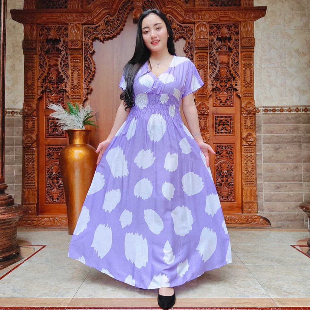 DASTER MOZA PRINT | BALI LONGDRESS-YOSHI PURPLE
