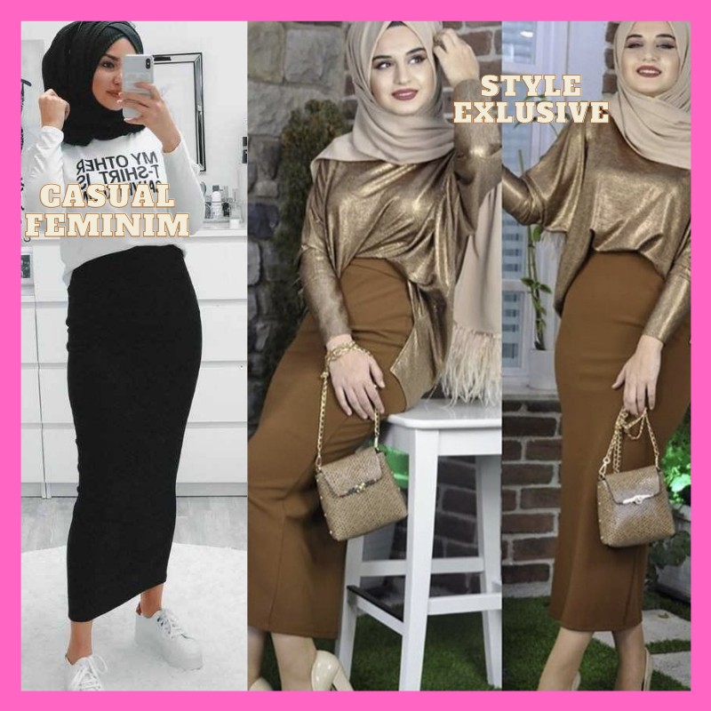 Rok Sepan Span Kerja Kantor Formal Maxi Pencil Skirt Scuba Panjang Murah Ootd Wanita Kekinian Hitam