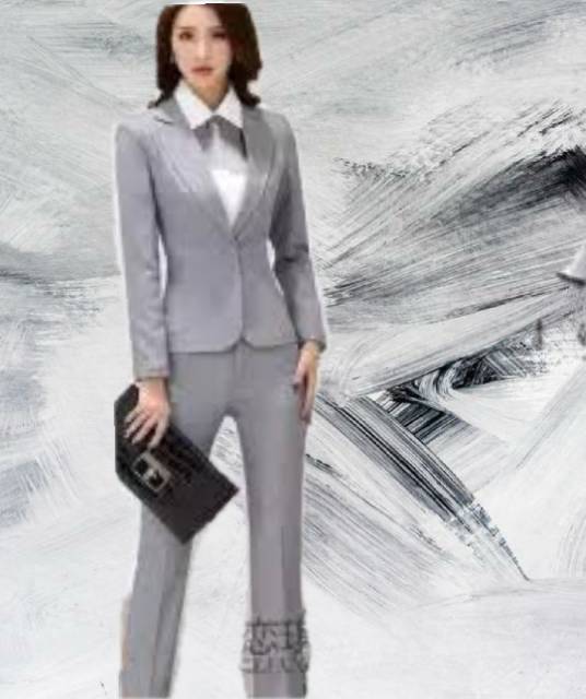 Blazer formal  wanita abu/grey size S sampai 5L