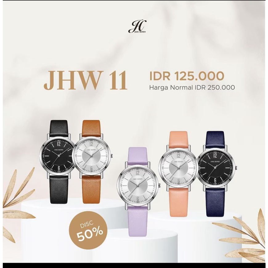 JIMS HONEY JAM TANGAN WANITA JHW 11 (FREE BOX + BATERAI)