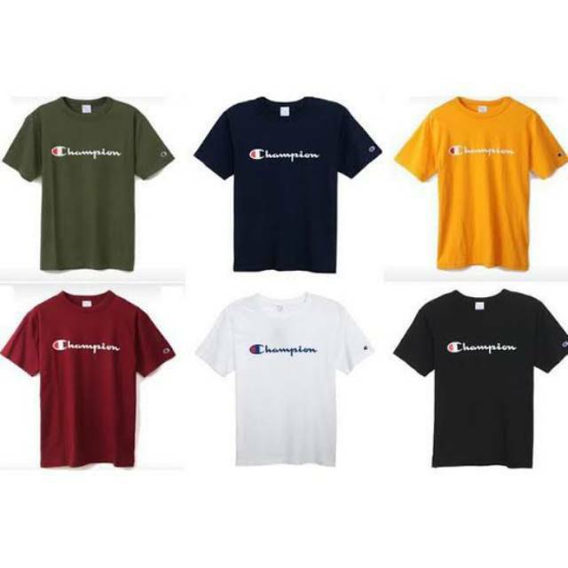  Kaos  Champion  Script Tee T Shirt full label full tag 