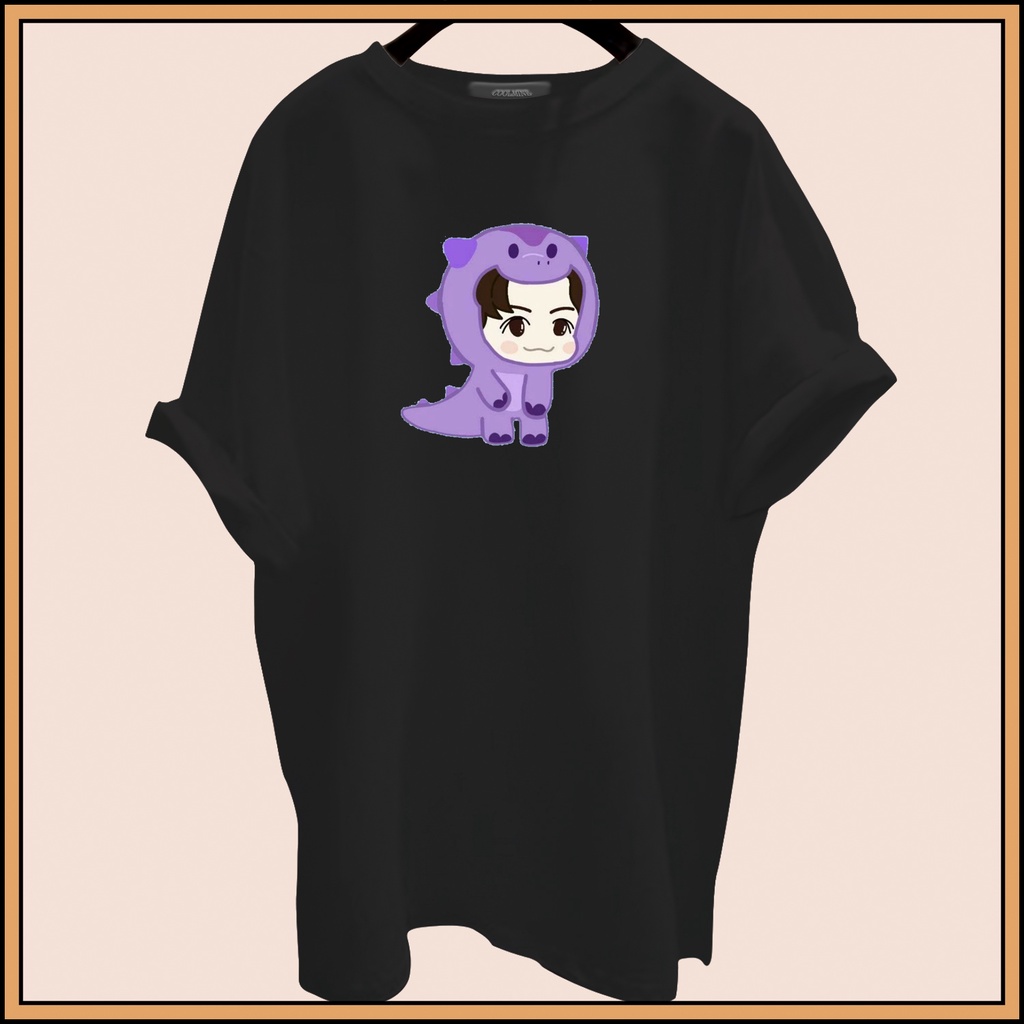 CALVIERO SHOP - BAJU KAOS ATASAN WANITA LILAC DINO PRINT