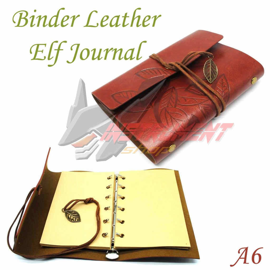 

Binder Buku Jurnal Leather Leaf Elf Wood Forest Klasik Size A6 Kado