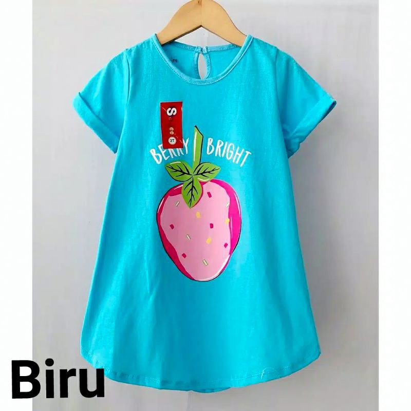 Daster Anak Kaos 1 - 5 tahun / Dress Anak Smilee Bisa Pilih Warna   [ Bunda Altaf ]