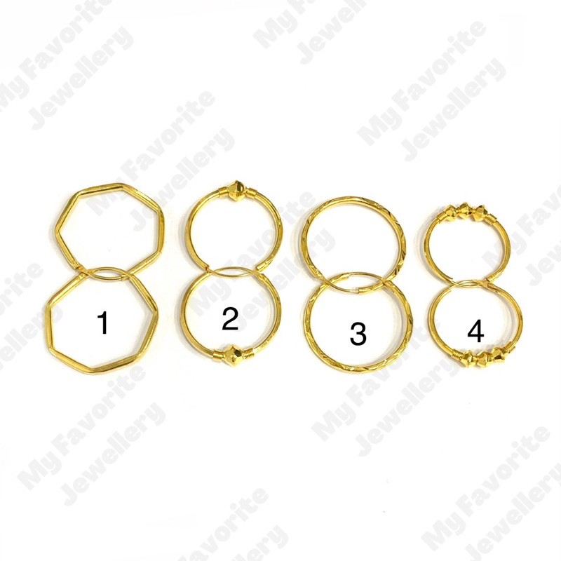 Anting Gipsy 1graman Emas Asli Kadar 875