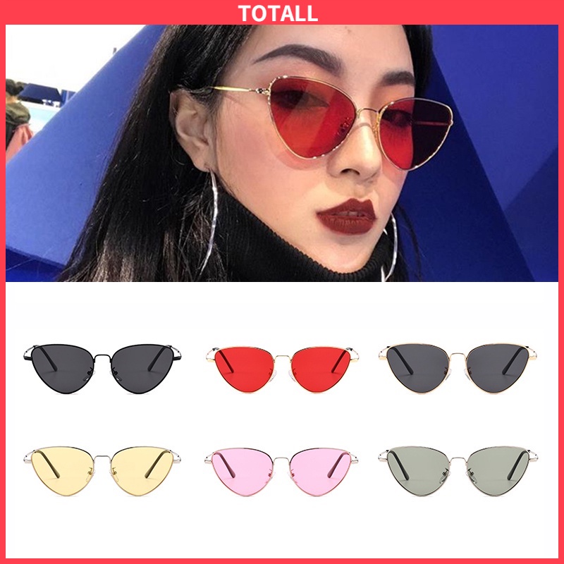 [✅READY STOCK] COD✨Kacamata Hitam Fashion Wanita UV400 Cat Eye Korean Bahan Metal Gaya Retro untuk Wanita  Penjualan Panas Mode