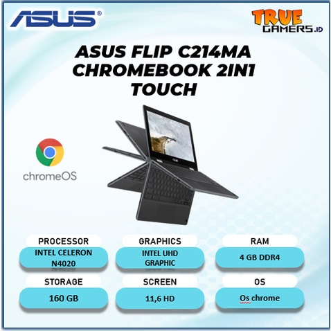 ASUS FLIP  CHROMEBOOK 2IN1 TOUCH N4020 4GB 32GB 11.6 GRY-1