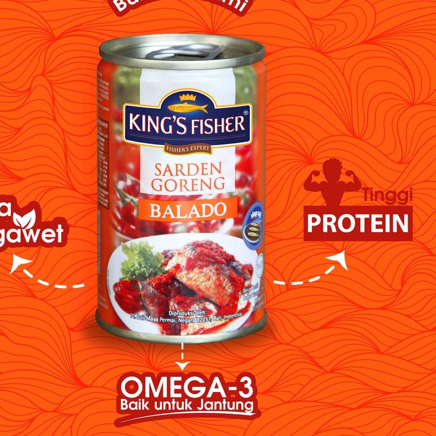 

READY ✅King's Fisher PAKET 2 pcs Sarden Goreng Rasa Balado Makanan Kaleng 425 gr|RA2