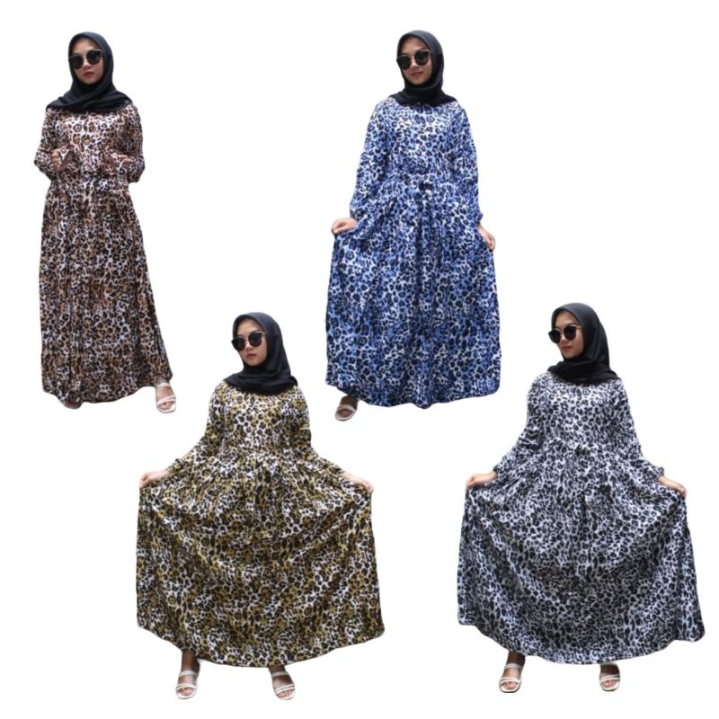 Gamis Rayon Premium Banyak Motif Twill Diamon Viscose Crinkle fit standar sampai jumbo