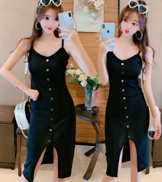Dress Mouren Rajut TA9 / DRESS / TERUSAN / DRESS RAJUT WANITA KOREA / BODYCON / MOTIF KANCING /MURAH