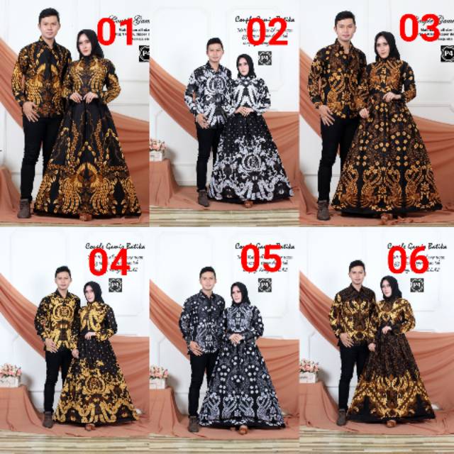 Couple Gamis Batika Busana Sarimbit Pasangan Pria Wanita Modern