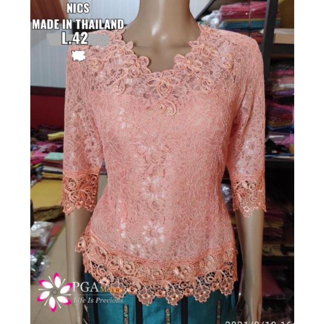 kebaya atasan brukat thailand leher v