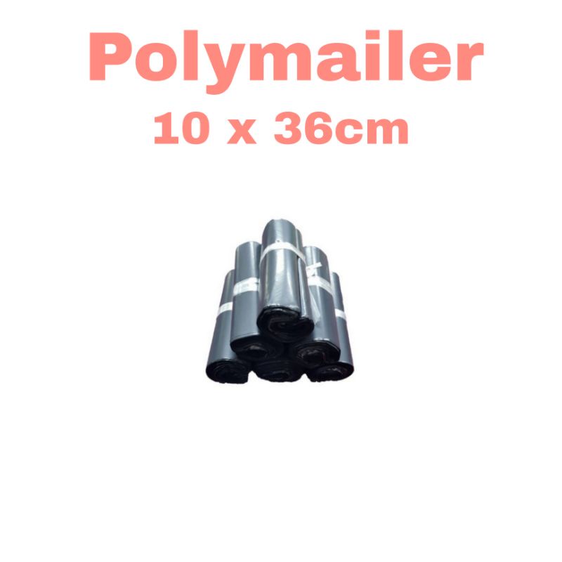 

Plastik Polymailer 10x36cm Semi Glossy Black Hitam Amplop Kemasan Packing Packaging Package Paket 10x36 cm