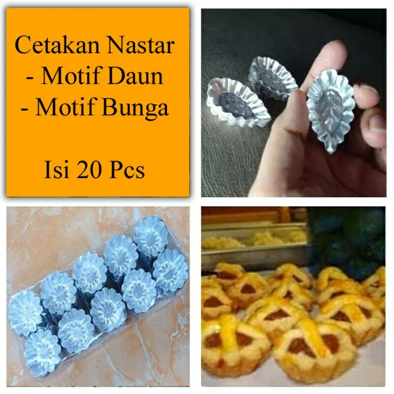 TERMURAH CETAKAN NASTAR DAUN 20 PCS/CETAKAN PIE MINI/CETAKAN KUE KERING/MOTIP