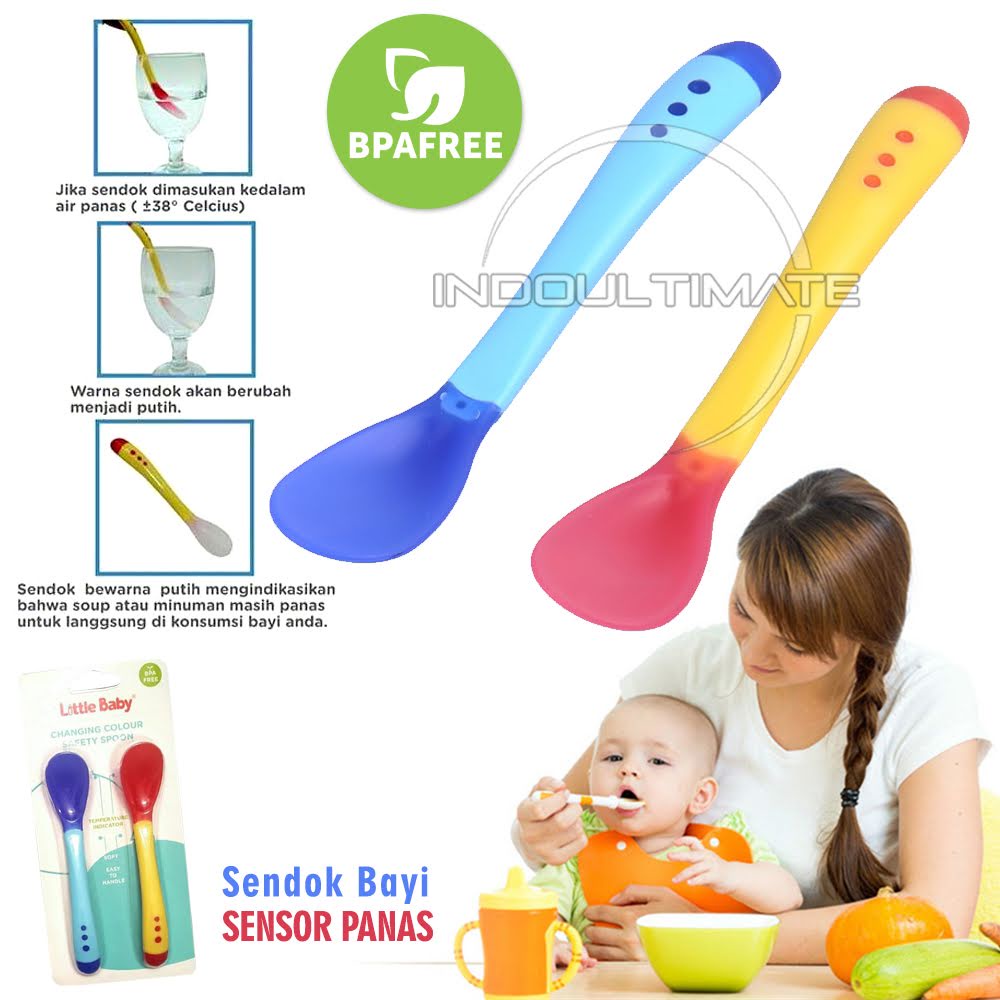 SDB-03 2pc Sendok SENSOR makan Bayi BPA FREE peralatan makan bayi mpasi biskuit bayi