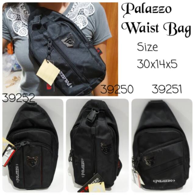 Tas Palazzo Waist Bag Hitam Selempang Boy Anak Jalanan