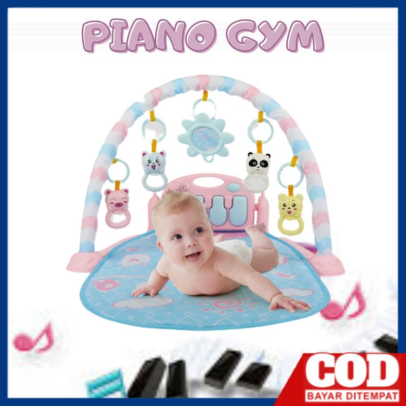 Mainan anak matras bayi play gym PIANO GYM RACK 3 IN 1