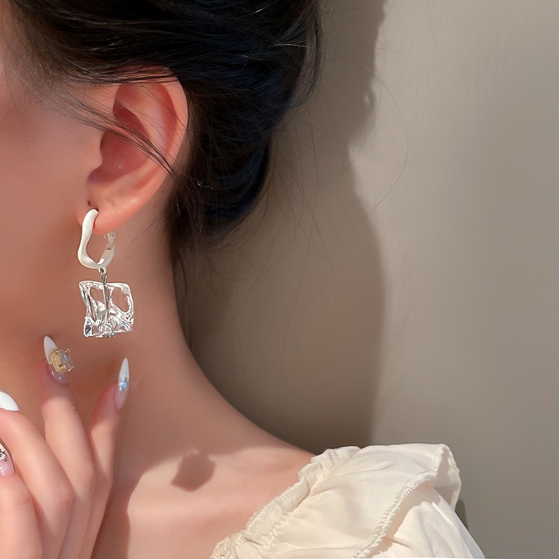 Anting Bahan 925 Silver Needle Akrilik Transparan Gaya Korea Untuk Wanita