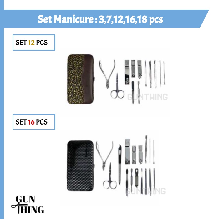 Set Manicure Pedicure - Set Gunting Kuku Multi Set : 3, 7, 12, 16, 18