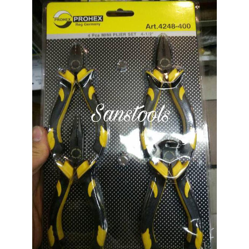 tang mini set 4pcs PROHEX 45" kombinasi potong lancip gegep 4248400