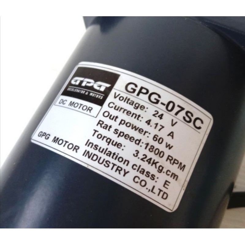 Dc Motor Gearbox GPG 24V Ratio 1 : 15 120Rpm